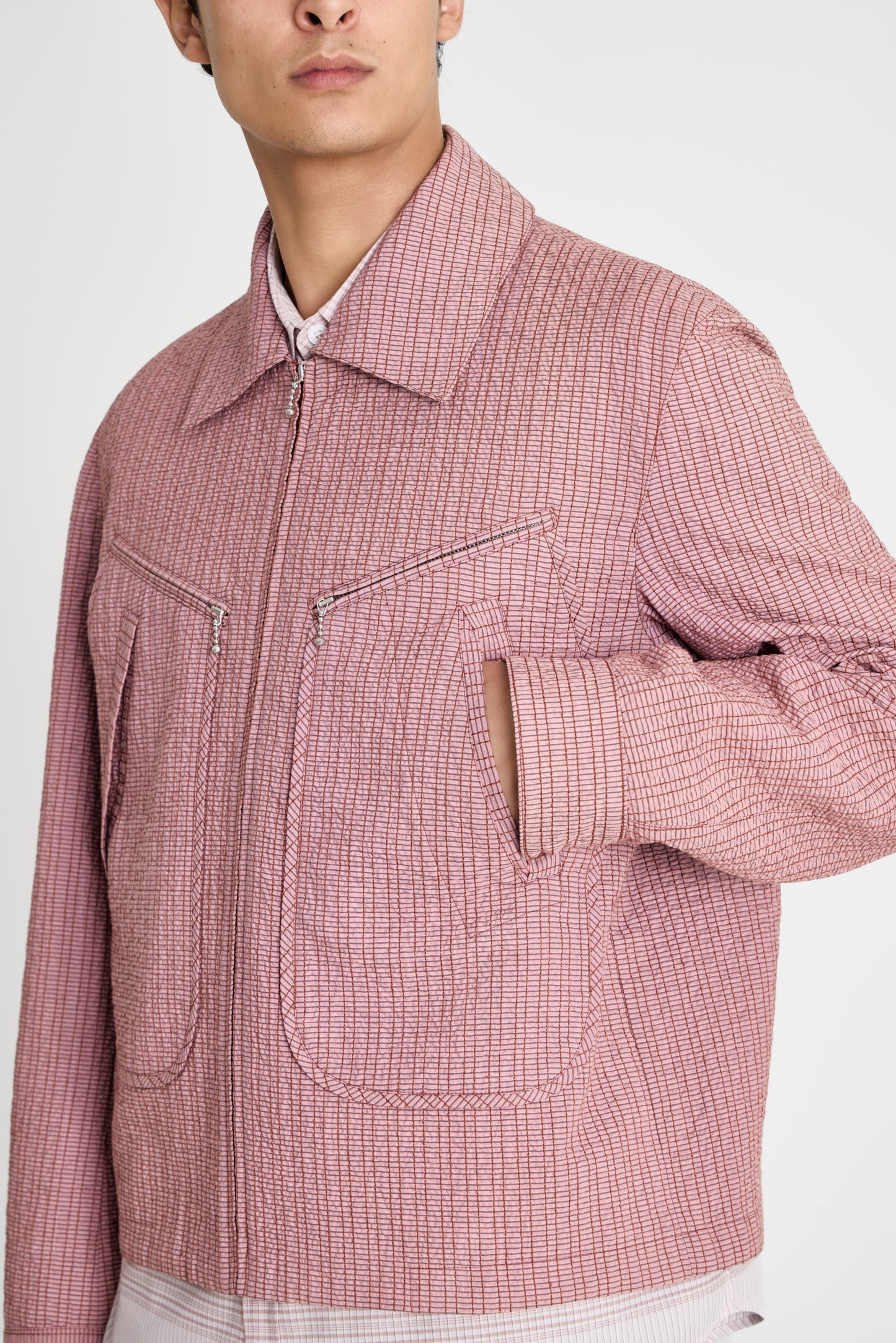 EMBROIDERED LINESTITCH SPORT JACKET