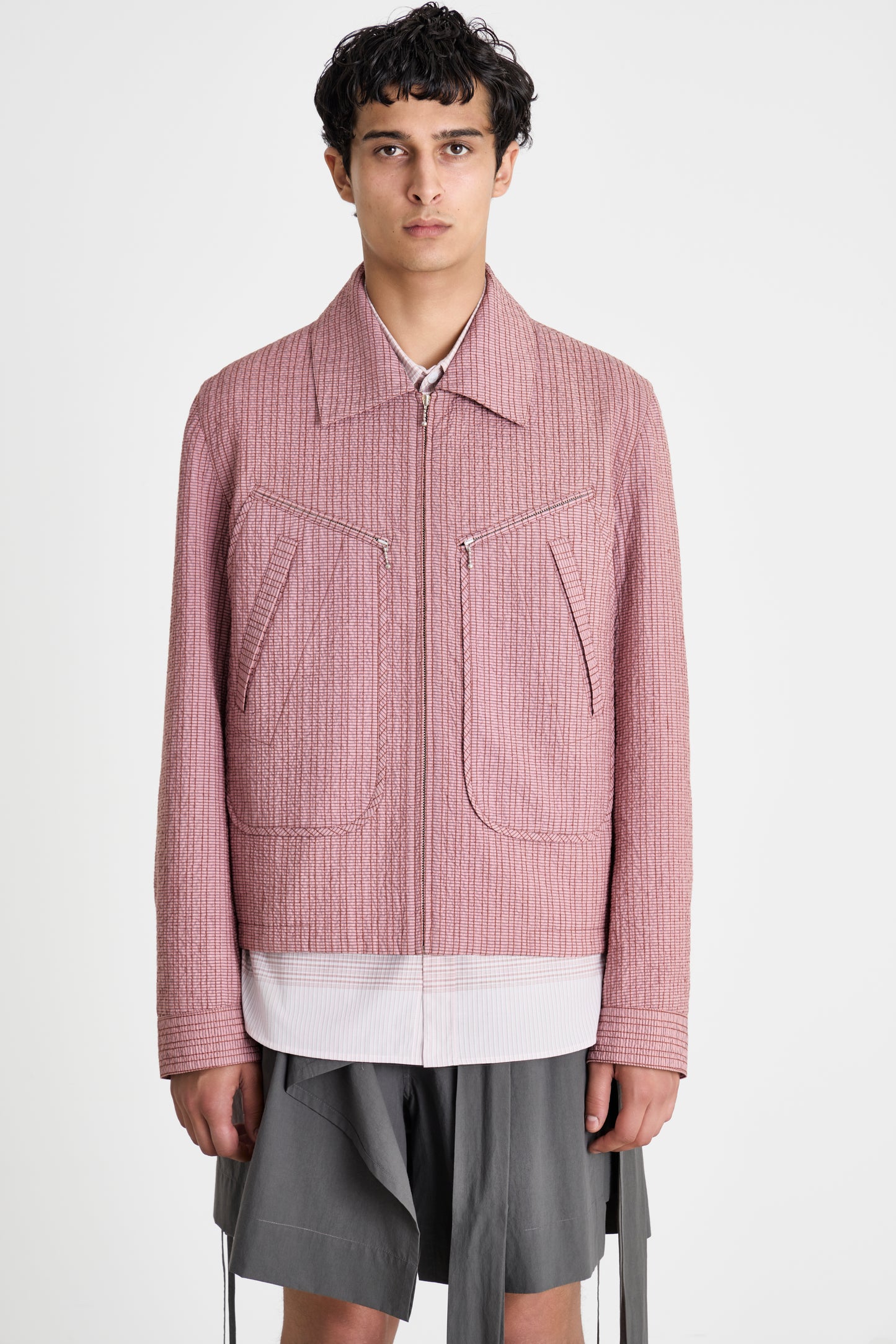 EMBROIDERED LINESTITCH SPORT JACKET